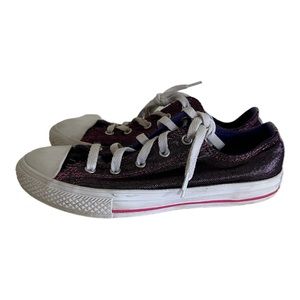 Converse All Star Toddler‎ Girls 12 Medium Purple Low Top Fabric size 3